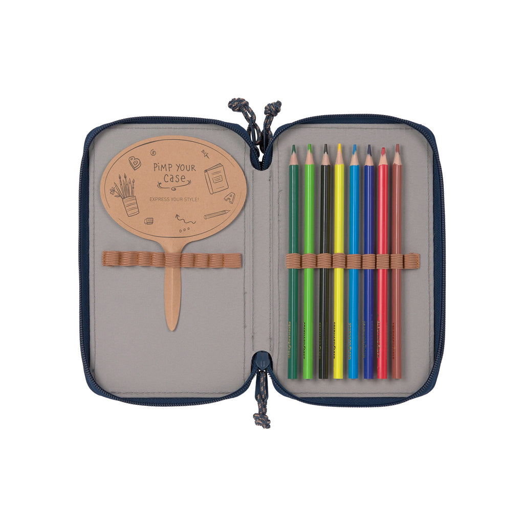 Lassig School Triple Pencil Case Unique - Navy Blue