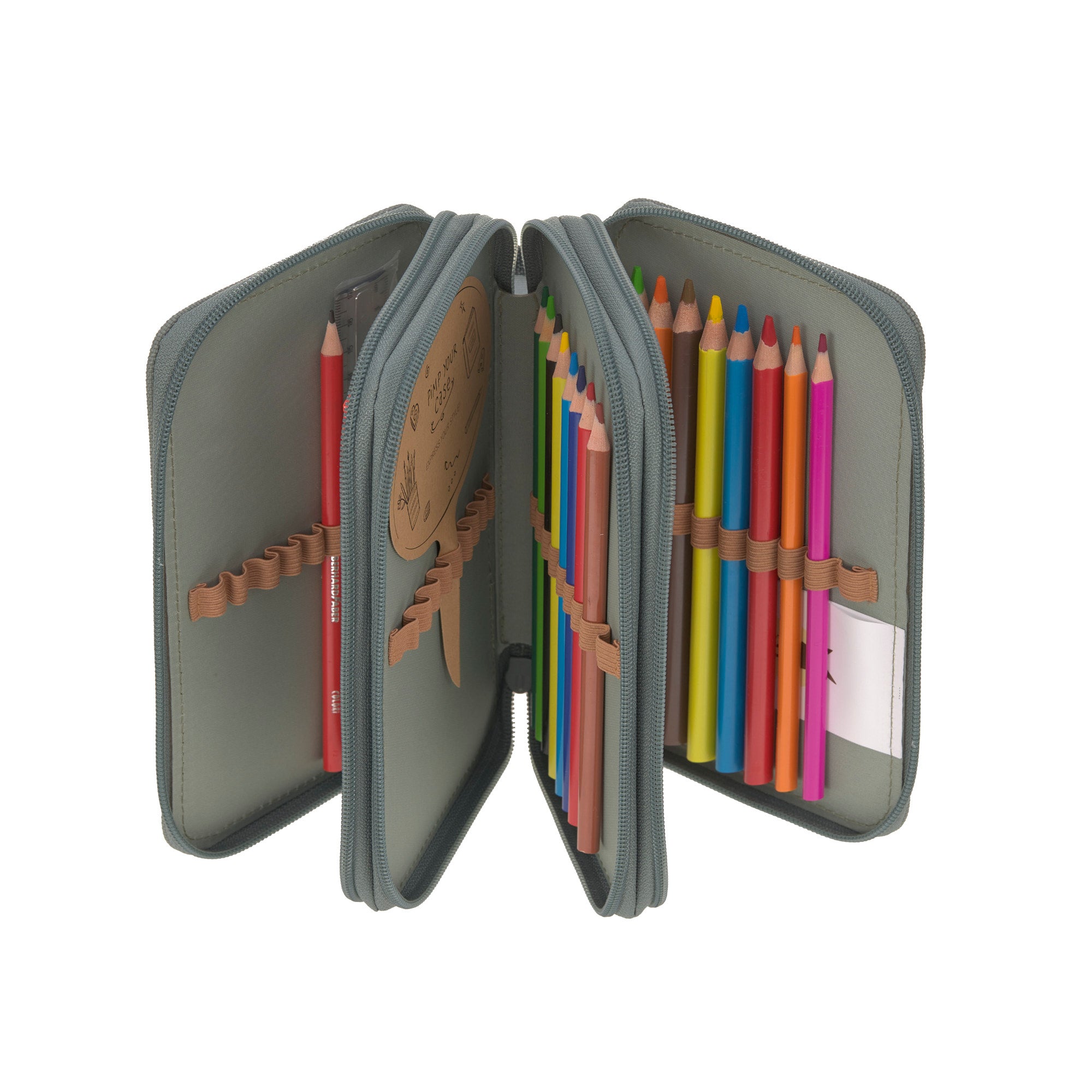 Lassig School Triple Pencil Case Unique - Green
