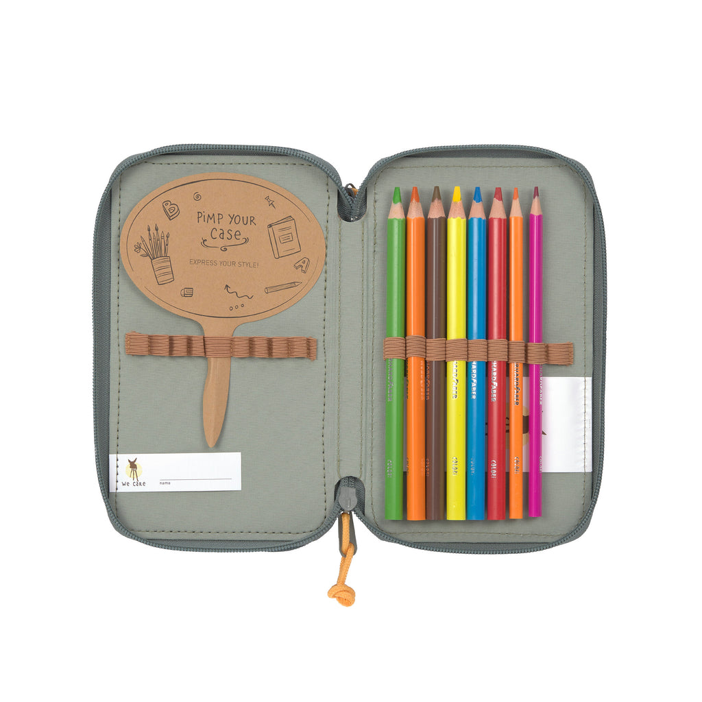 Lassig School Triple Pencil Case Unique - Green