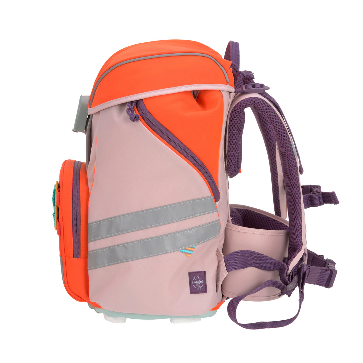 Lassig Flexy School Backpack Set | School Bag For Beginner| Rose/Neon-Orange