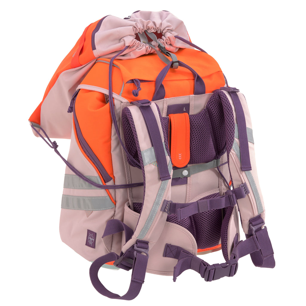 Lassig Flexy School Backpack Set | School Bag For Beginner| Rose/Neon-Orange