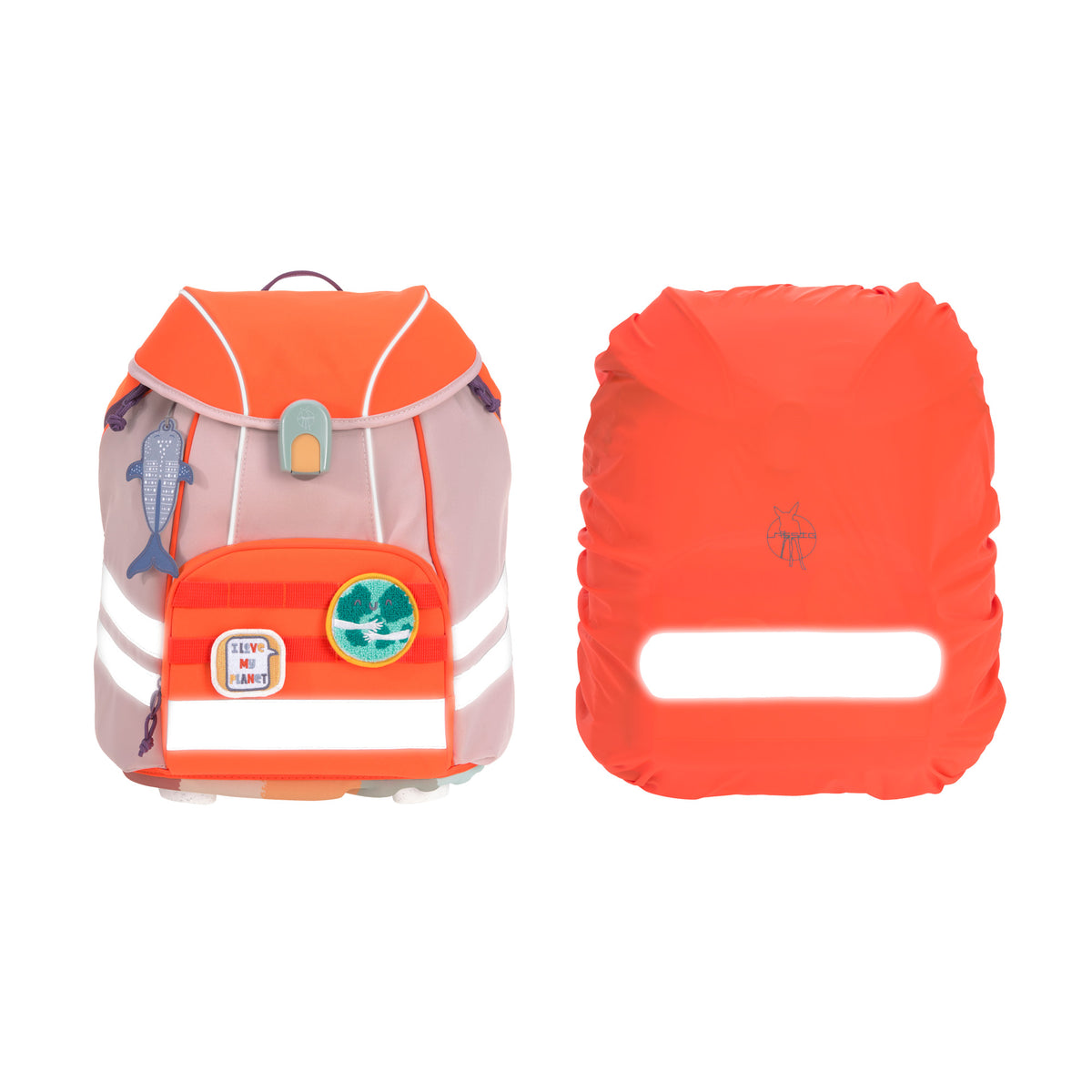 Lassig Flexy School Backpack Set | School Bag For Beginner| Rose/Neon-Orange