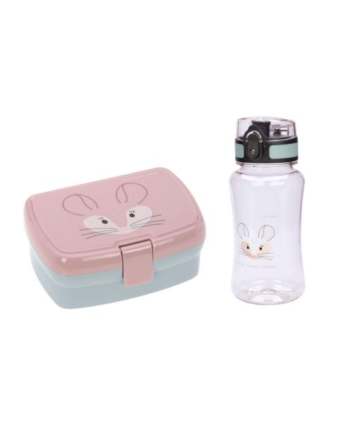 Lassig Lunch Set About Friends (Lunchbox + Drinking Bottle) Chinchilla - without straw
