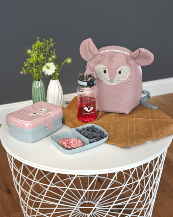 Lassig Lunch Set About Friends (Lunchbox + Drinking Bottle) Chinchilla - without straw