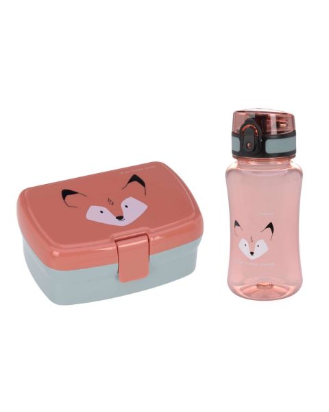Lassig Lunch Set About Friends Lunchbox + Drinking Bottle Fox - without straw