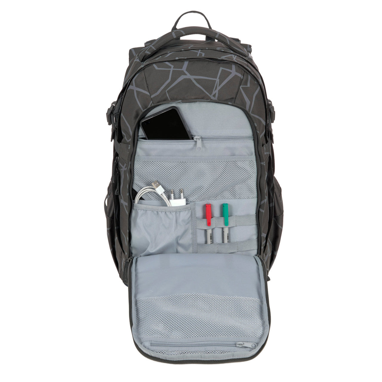 Lassig School Backpack Origin Bold - Edges grey