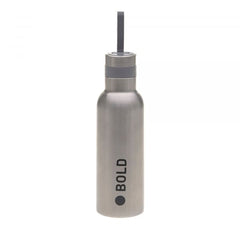 Lassig School Bottle Stainless Steel Bold Silver - without straw