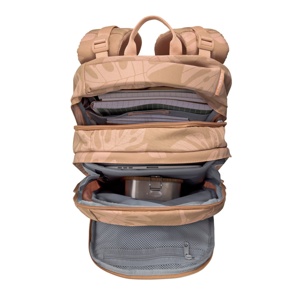 Lassig School Backpack Origin Bold - Leaves caramel