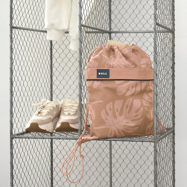 Lassig School String Bag Bold - Leaves caramel