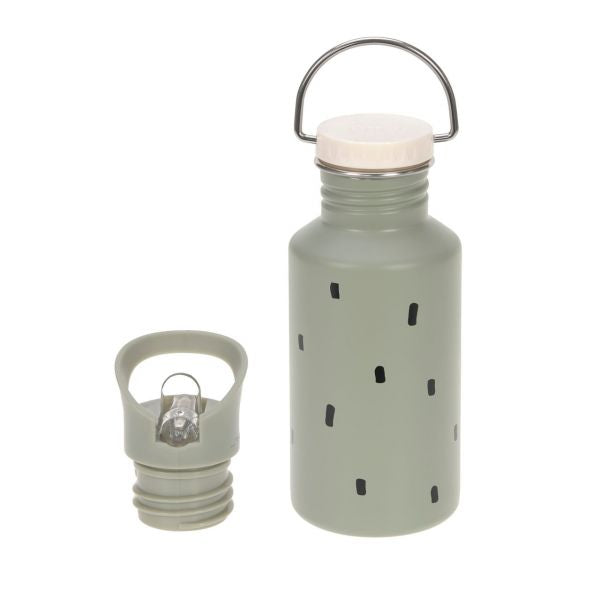 Lassig Bottle Stainless Steel Happy Prints light olive - without straw