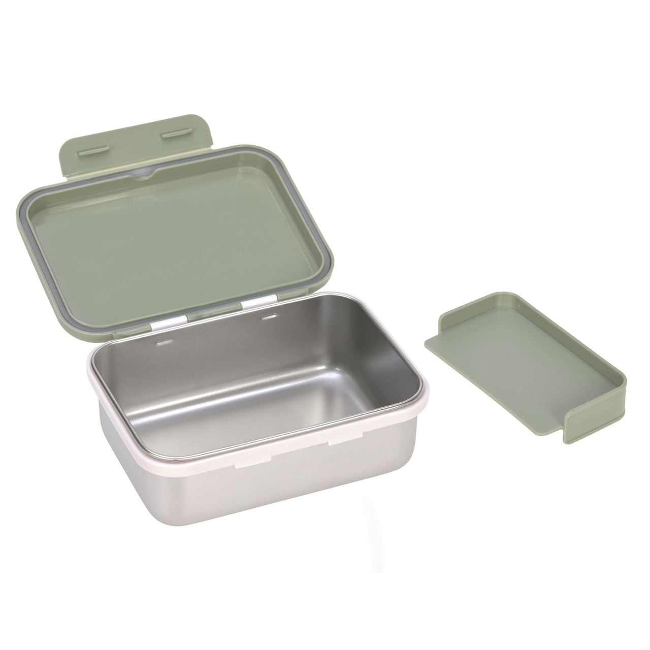 Lassig Lunchbox Stainless Steel Happy Prints light olive