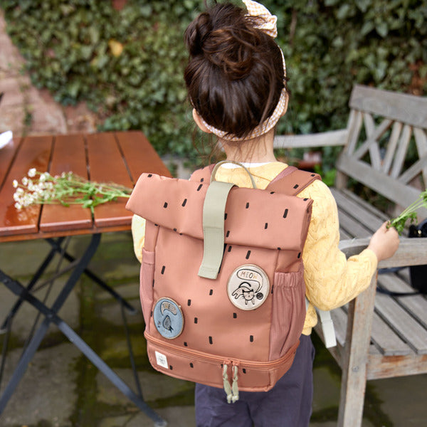 Lassig Mini Rolltop Backpack - Happy Prints caramel