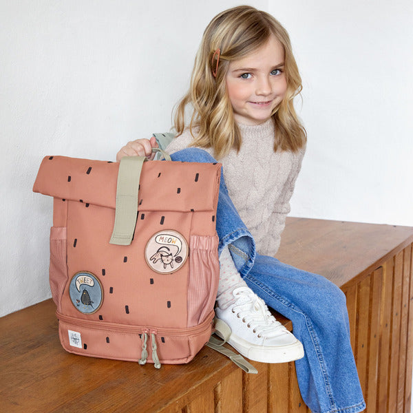 Lassig Mini Rolltop Backpack - Happy Prints caramel