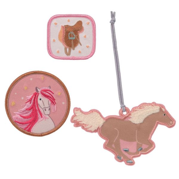 Lassig School Patches Set - Horse pink