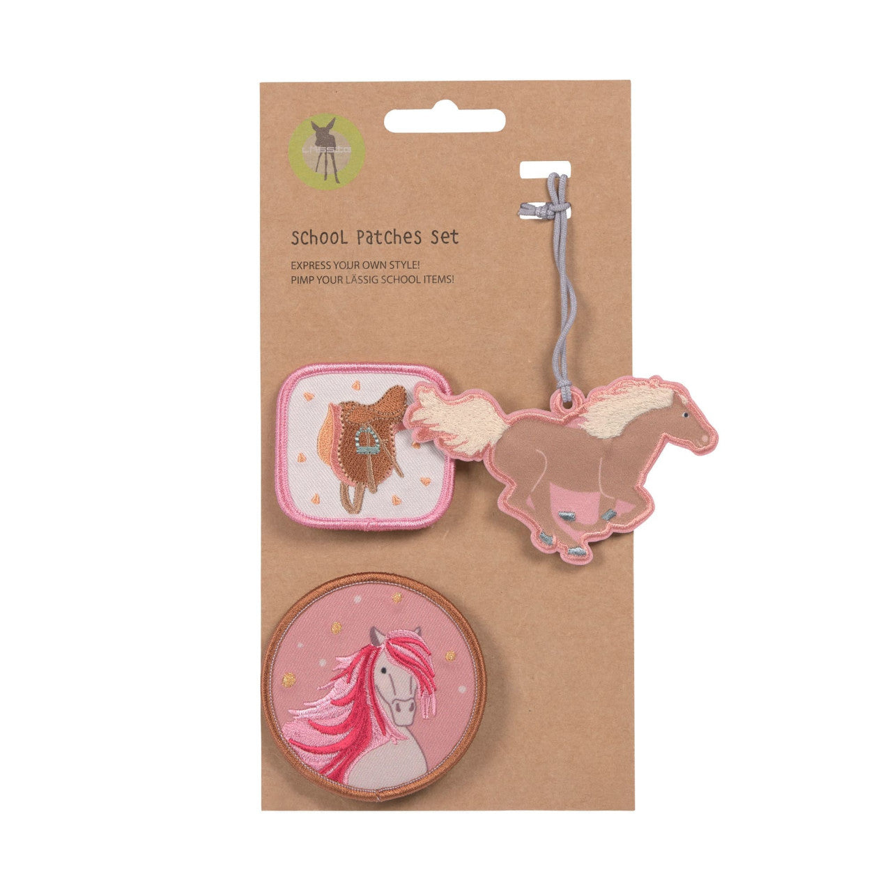 Lassig School Patches Set - Horse pink