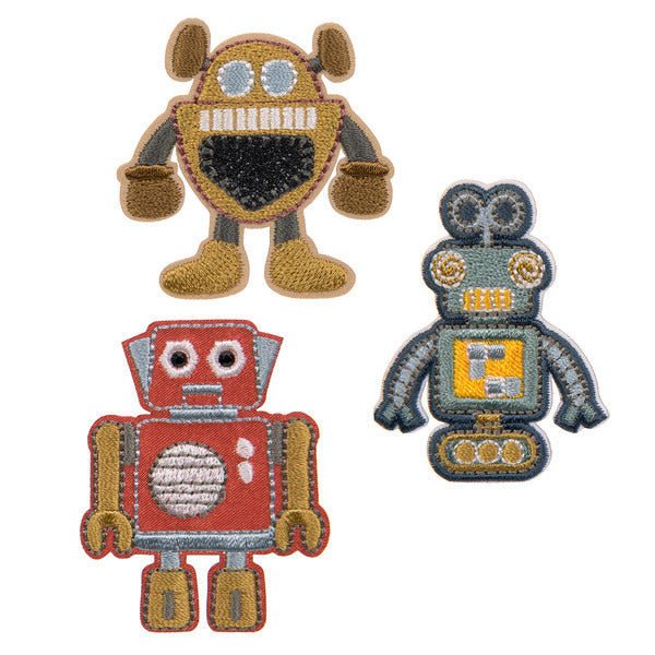 Lassig Textile Woven Sticker Stick on - Robots