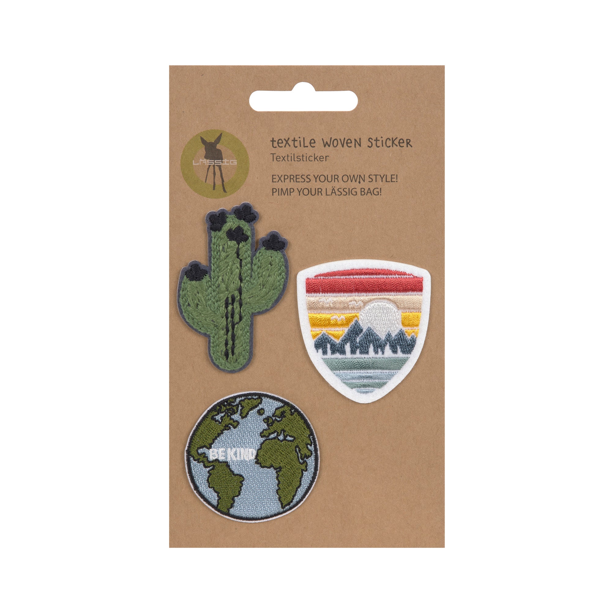 Lassig Textile Woven Sticker Stick on - Worldwide