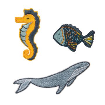 Lassig Textile Woven Sticker Stick on - Sea