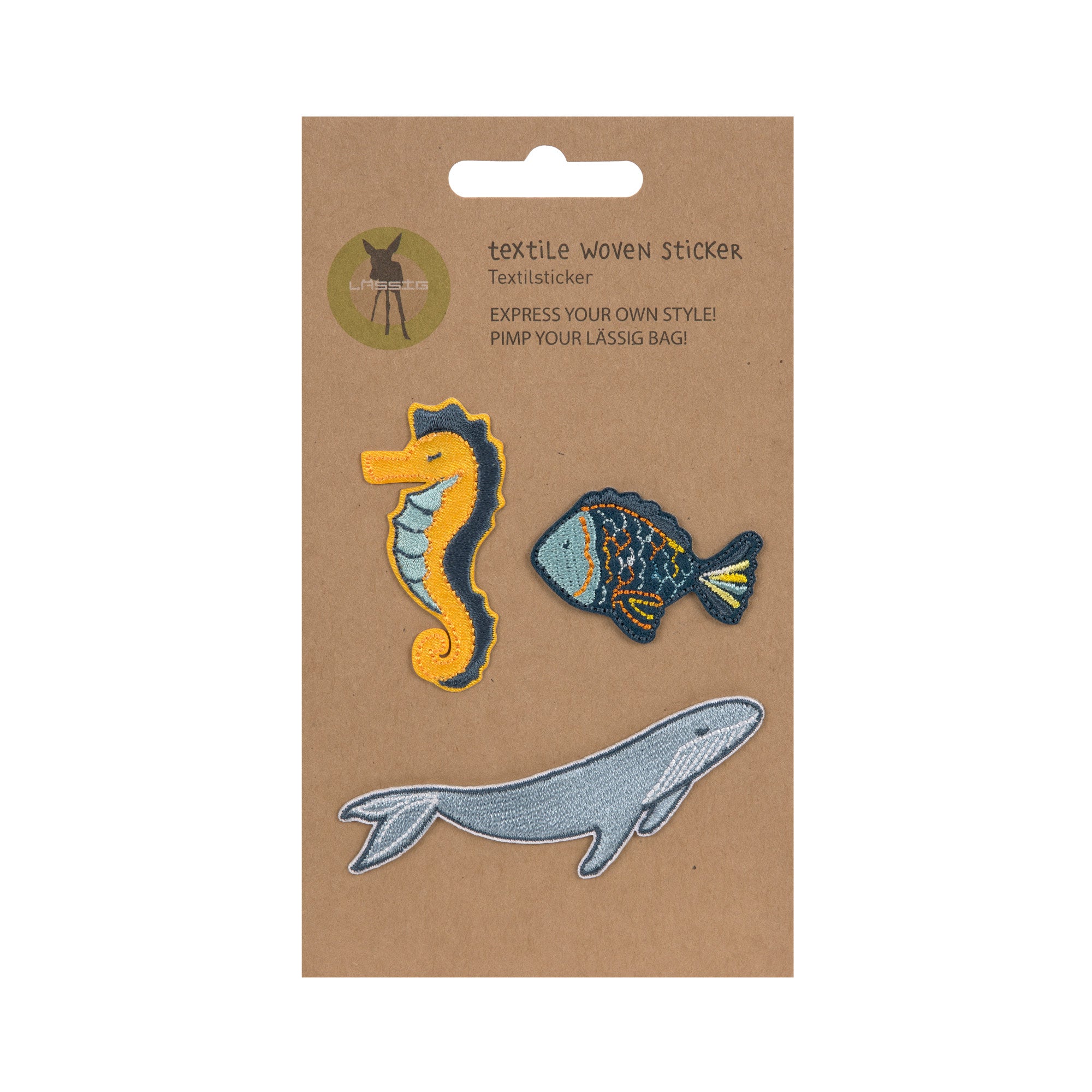Lassig Textile Woven Sticker Stick on - Sea