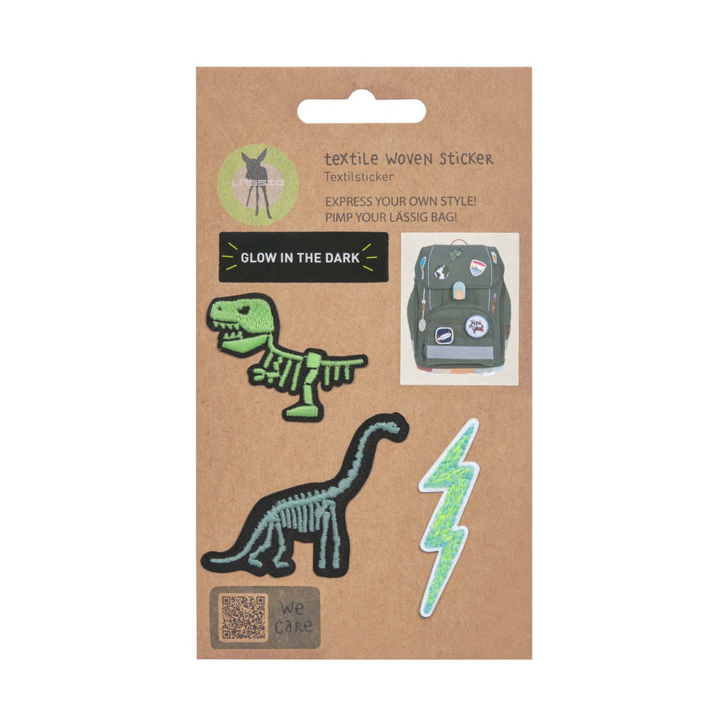 Lassig Textile Woven Sticker Stick on - Dino
