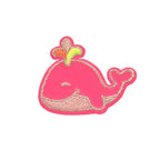 Lassig Textile Woven Sticker Stick on - Whale pink