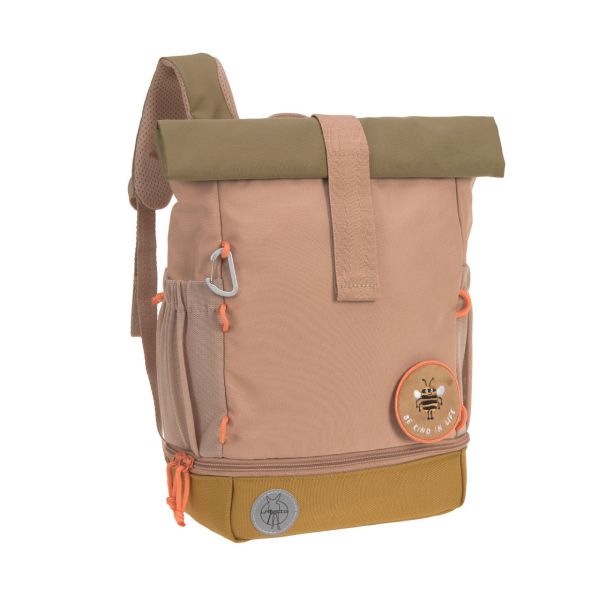 Lassig Mini Rolltop Backpack - Nature hazelnut - Pink
