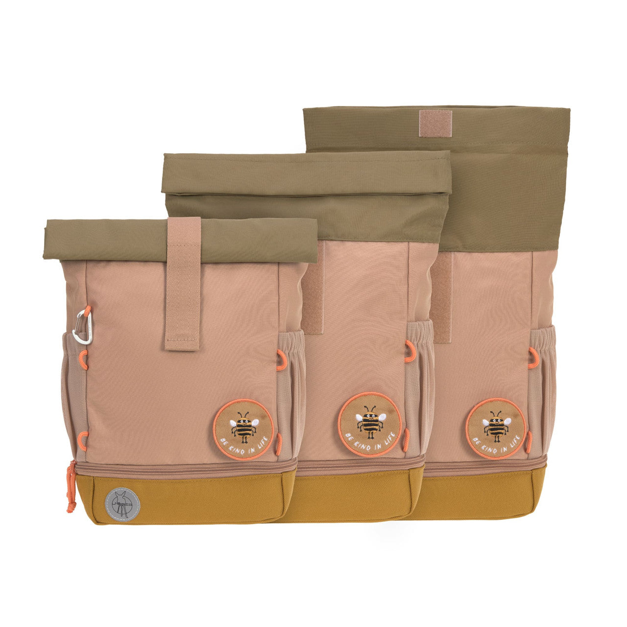 Lassig Mini Rolltop Backpack - Nature hazelnut - Pink