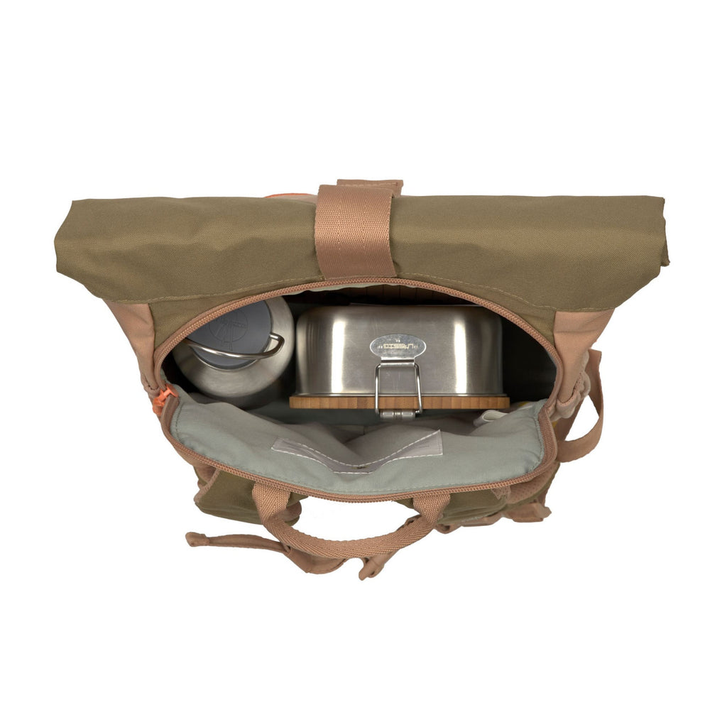 Lassig Mini Rolltop Backpack - Nature hazelnut - Pink