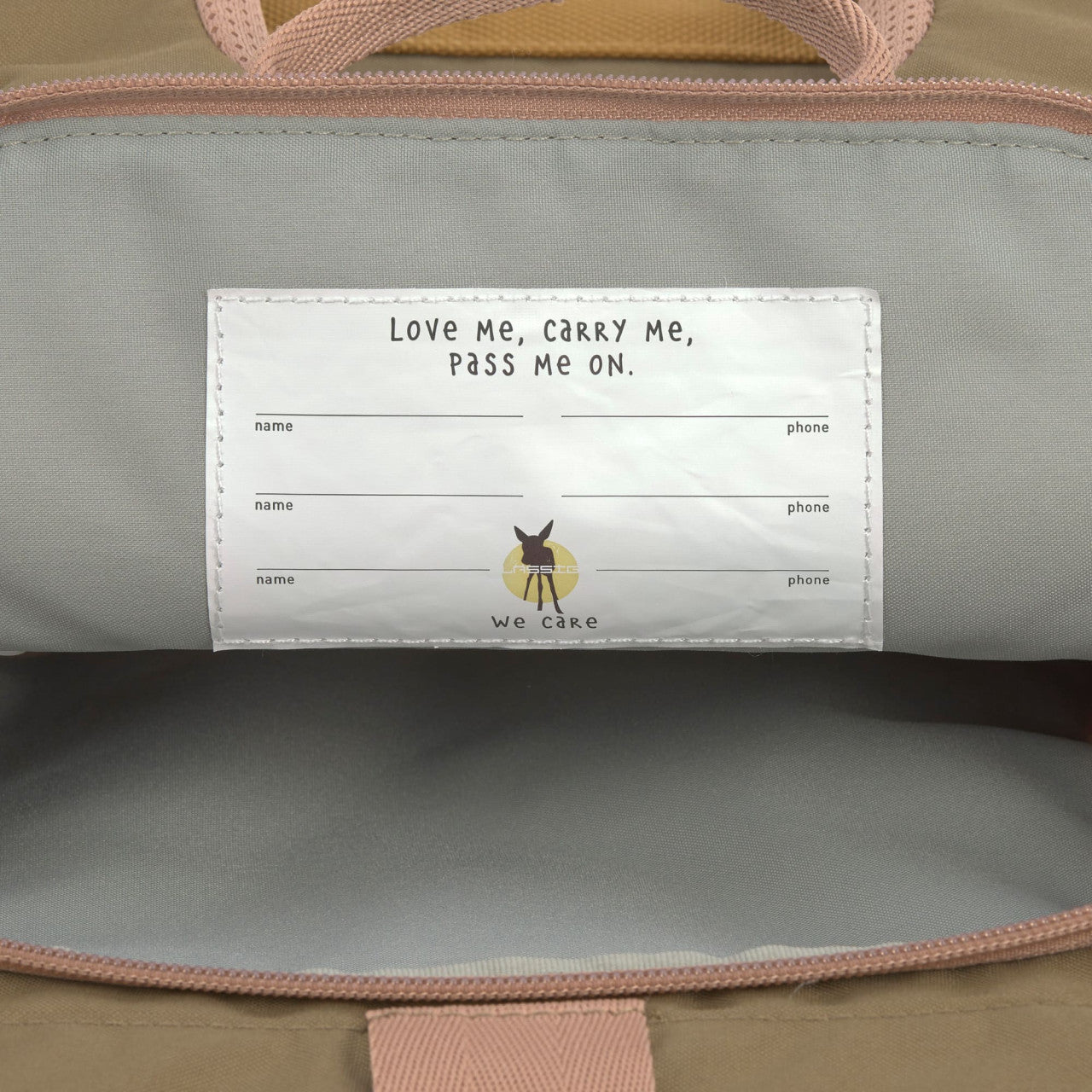 Lassig Mini Rolltop Backpack - Nature hazelnut - Pink