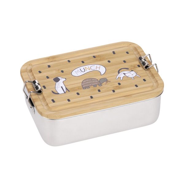 Lassig Lunchbox Stainless Steel Bamboo - Happy Prints