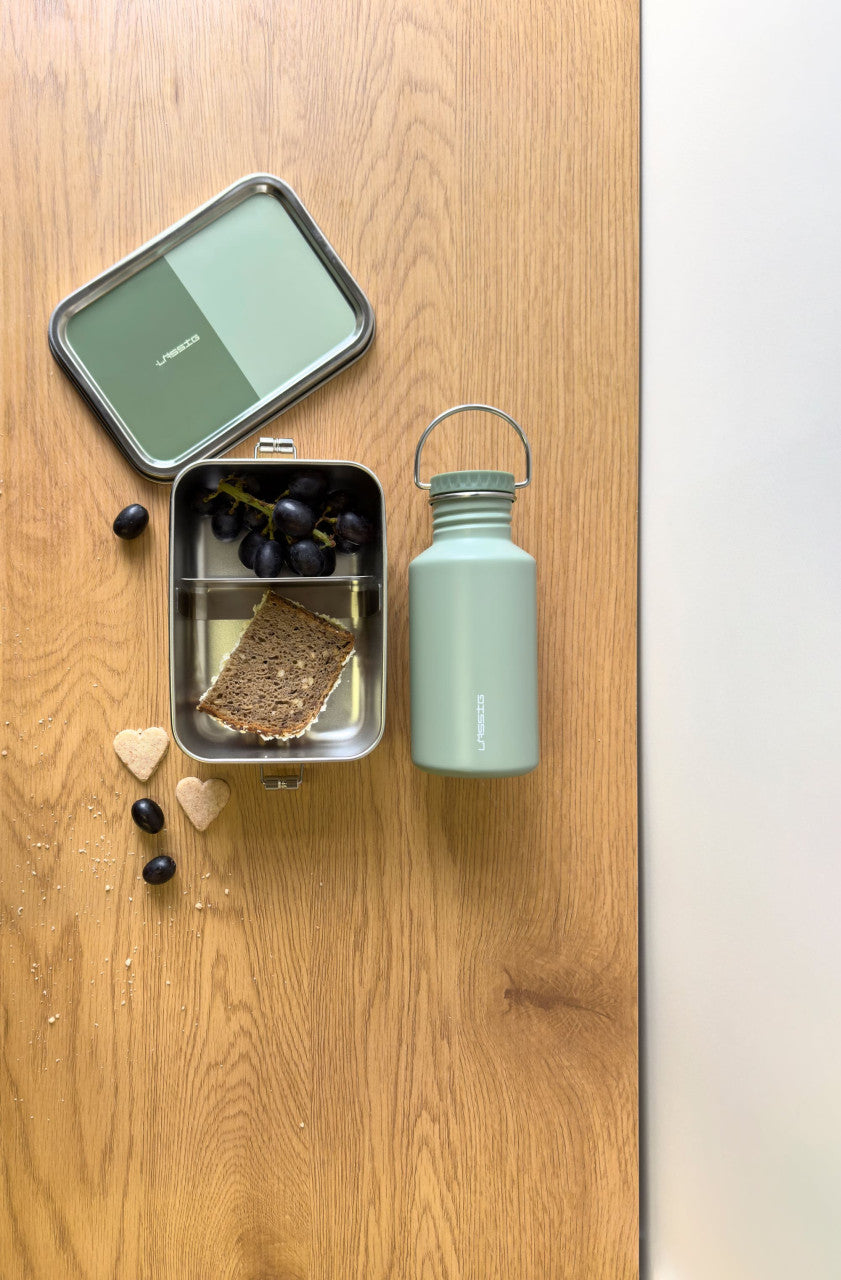 Lassig Bottle Stainless Steel green - without straw