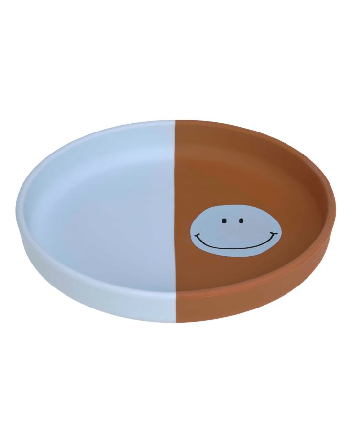 Lassig Silicone Plate - Smile Sky Blue