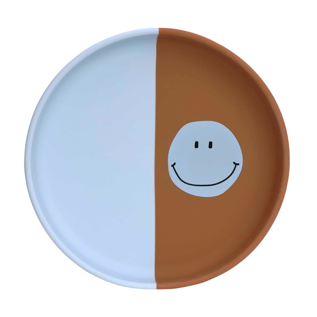 Lassig Silicone Plate - Smile Sky Blue