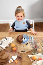 Lassig Silicone Plate - Smile Sky Blue