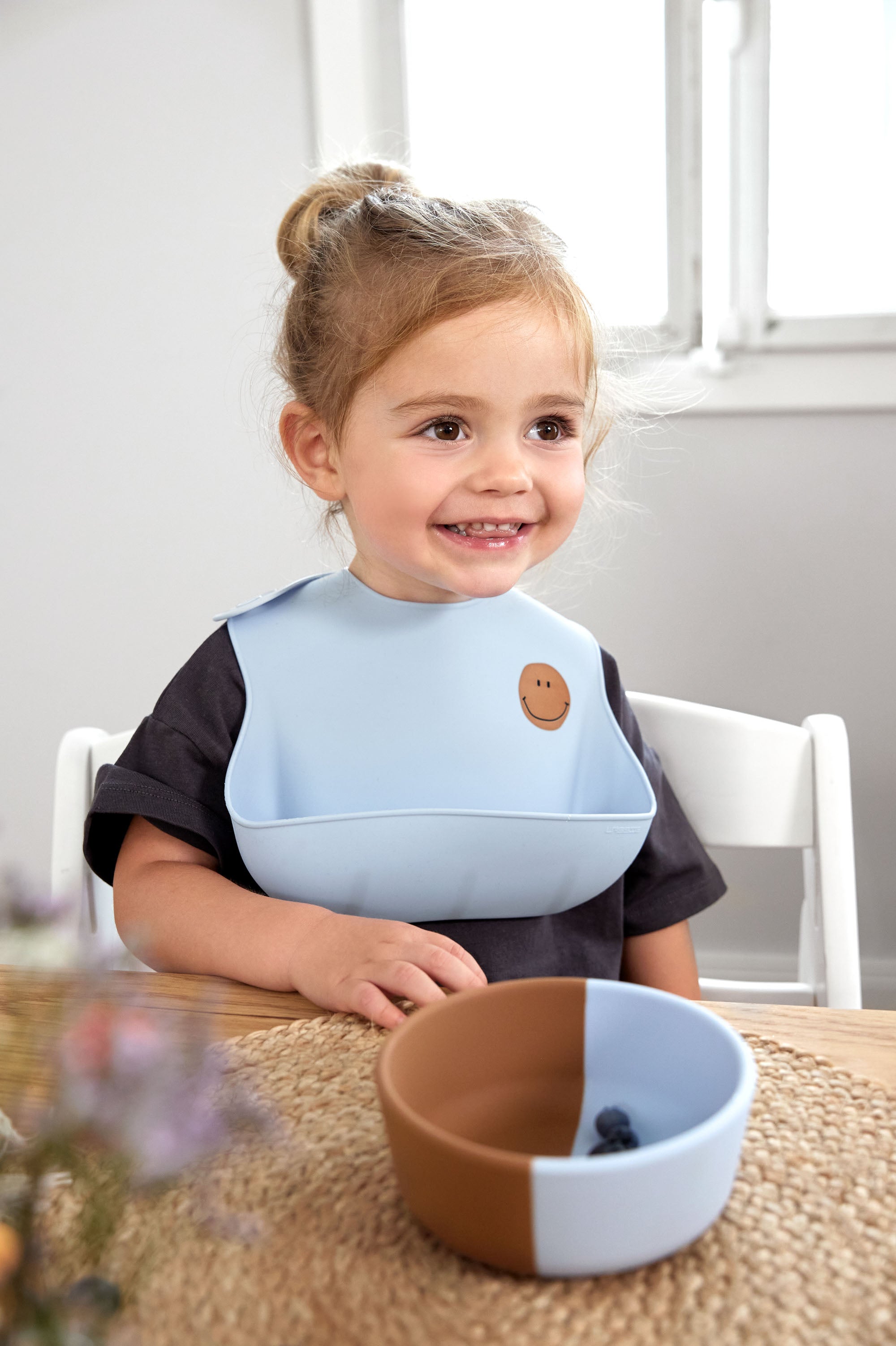 Lassig Silicone Bowl - Smile Sky Blue