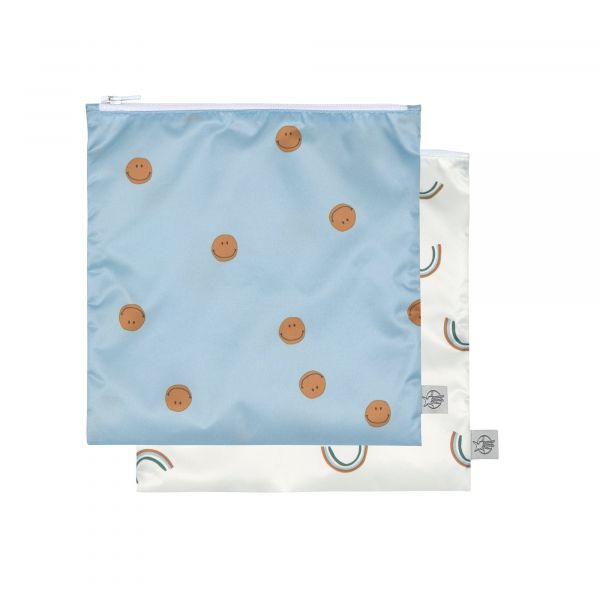 Lassig Snack Bag - 2 pcs - Smile Sky Blue
