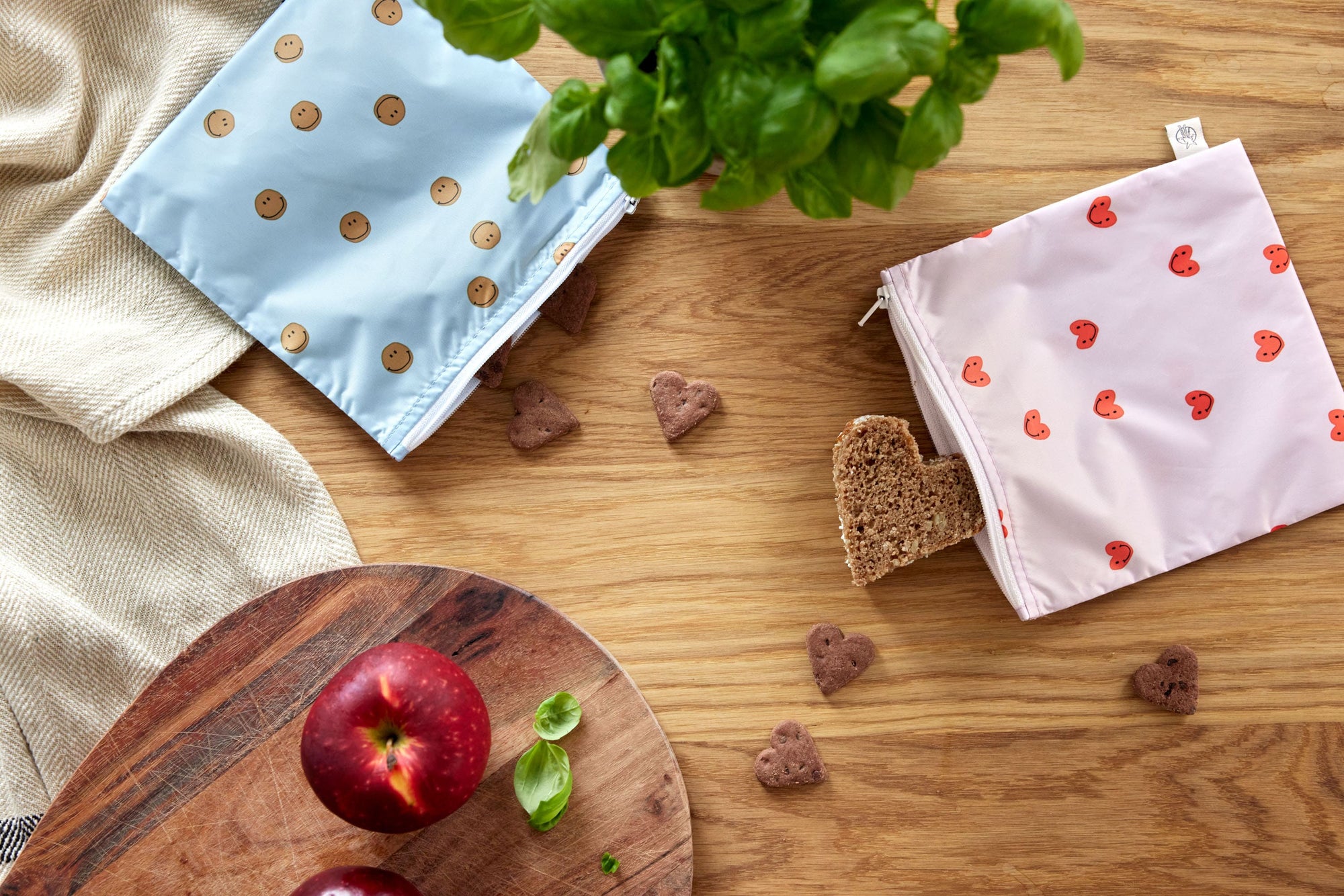 Lassig Snack Bag - 2 pcs - Smile Sky Blue