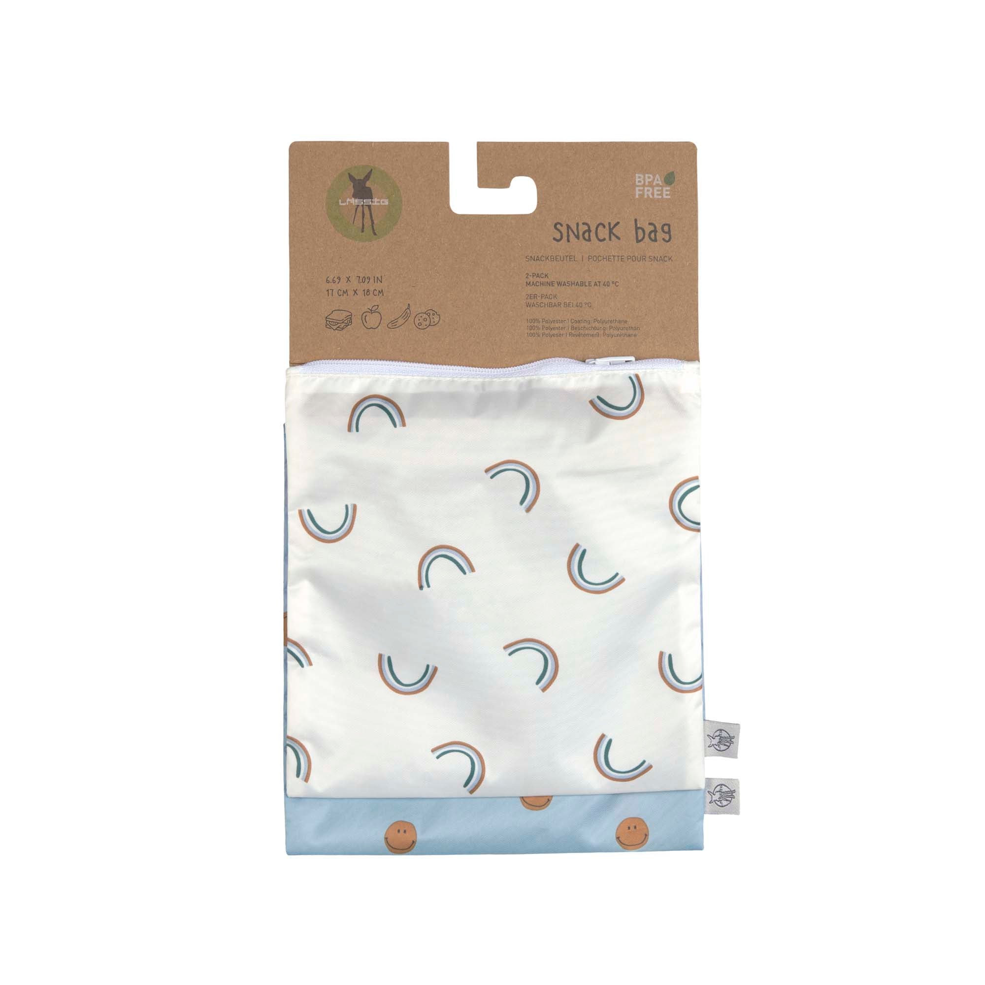 Lassig Snack Bag - 2 pcs - Smile Sky Blue