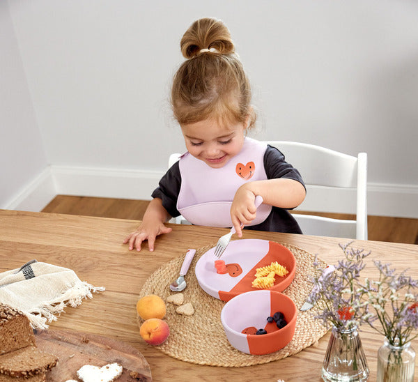 Lassig Cutlery with Silicone Handle 3 pcs - Heart lavender