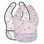 Lassig Lightweight Bib 2 pcs - Heart lavender