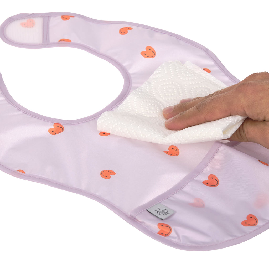 Lassig Lightweight Bib 2 pcs - Heart lavender