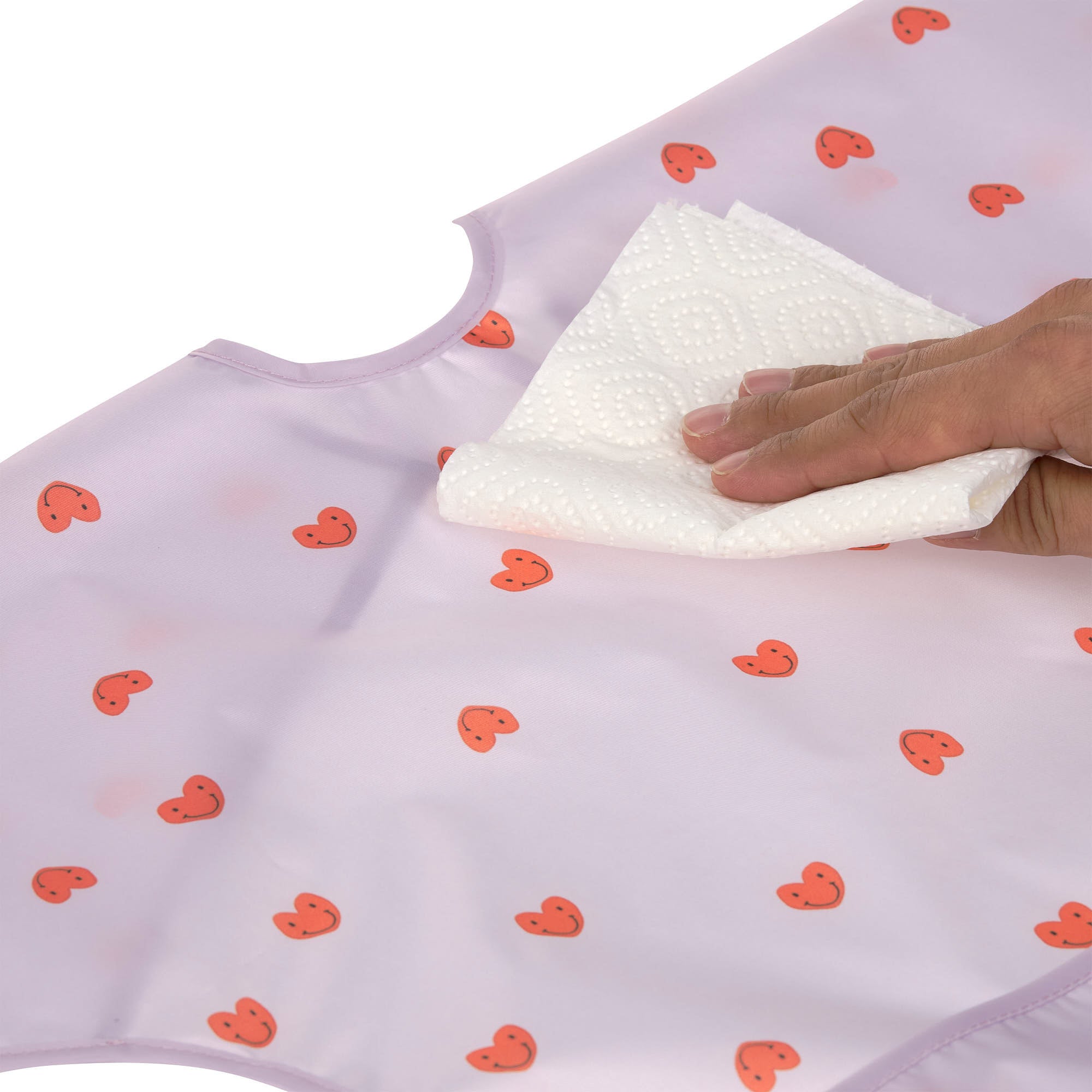 Lassig Long Sleeve Bib 2 pcs - Heart lavender