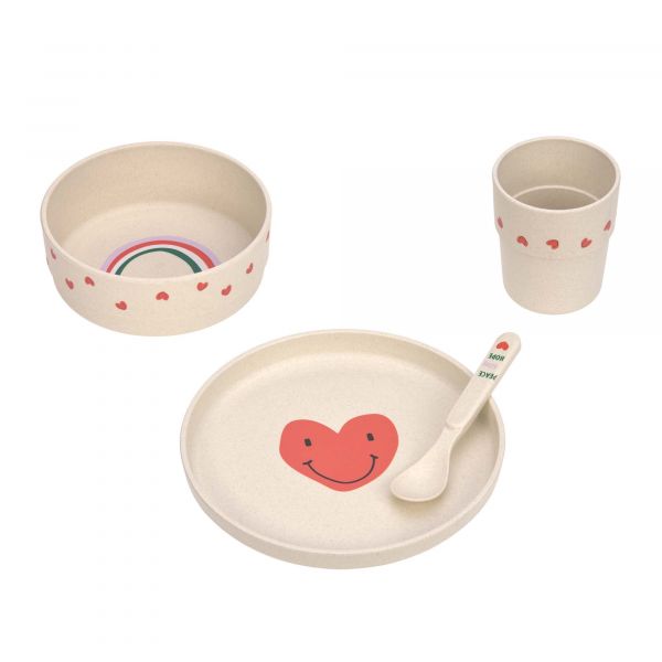 Lassig Tableware Set - PP/Cellulose - Heart lavender