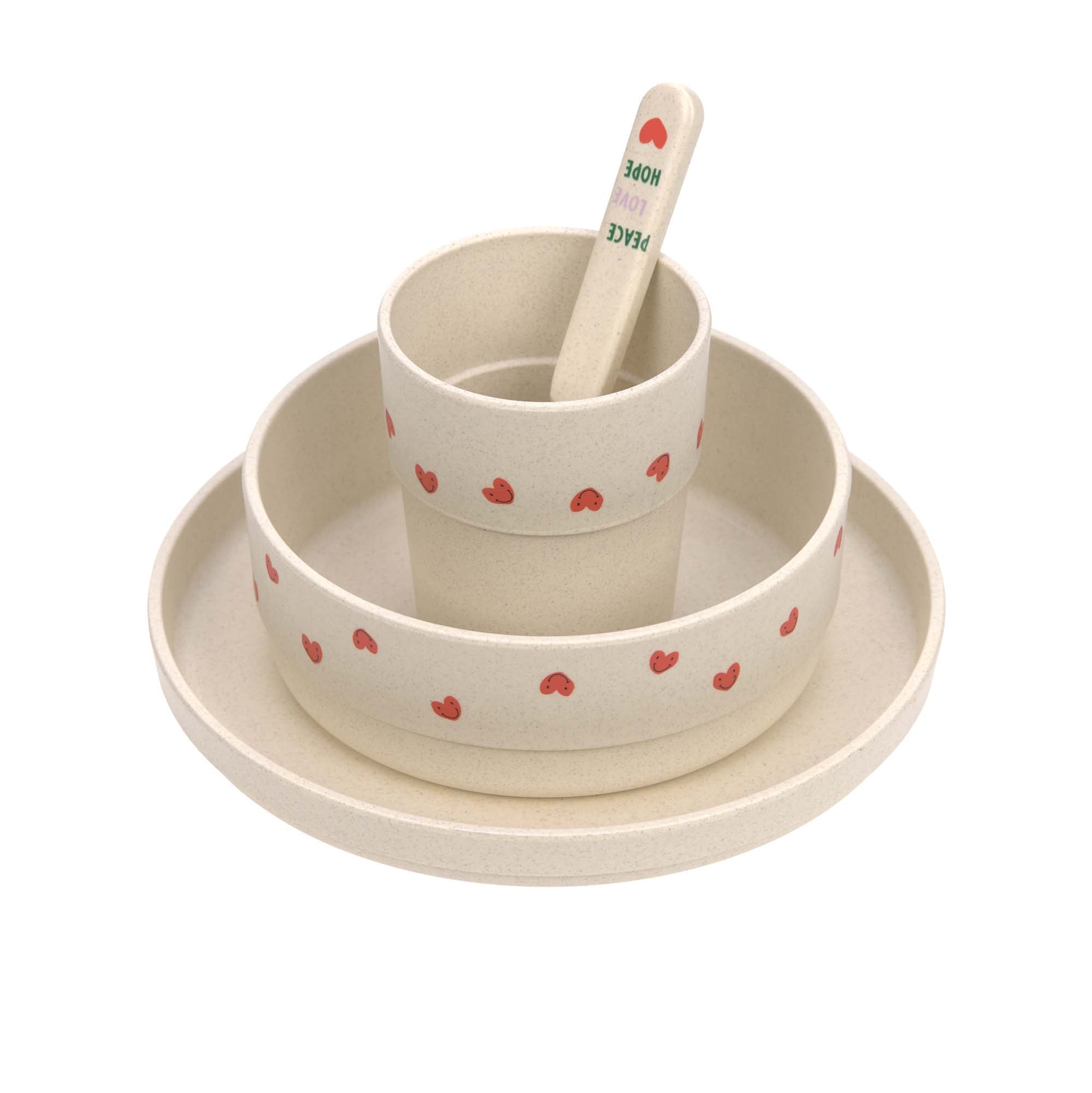 Lassig Tableware Set - PP/Cellulose - Heart lavender