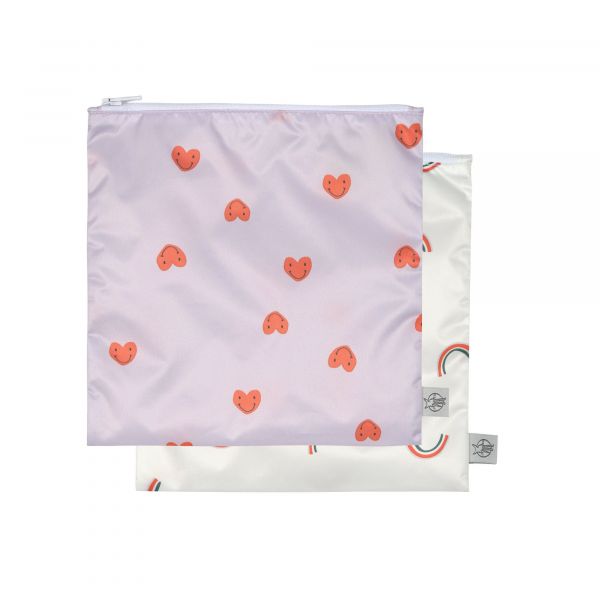 Lassig Snack Bag 2 pcs Happy Rascals Heart lavender