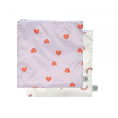 Lassig Snack Bag 2 pcs Happy Rascals Heart lavender
