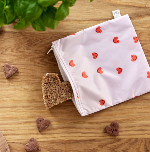 Lassig Snack Bag 2 pcs Happy Rascals Heart lavender