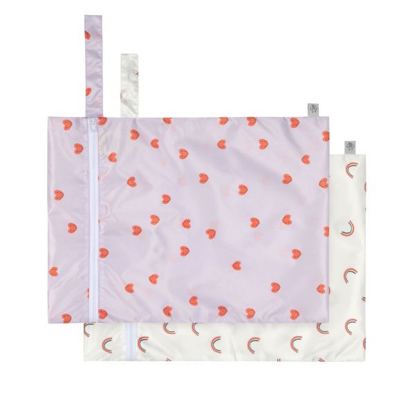 Lassig Wet Bag - 2 pcs - Heart lavender