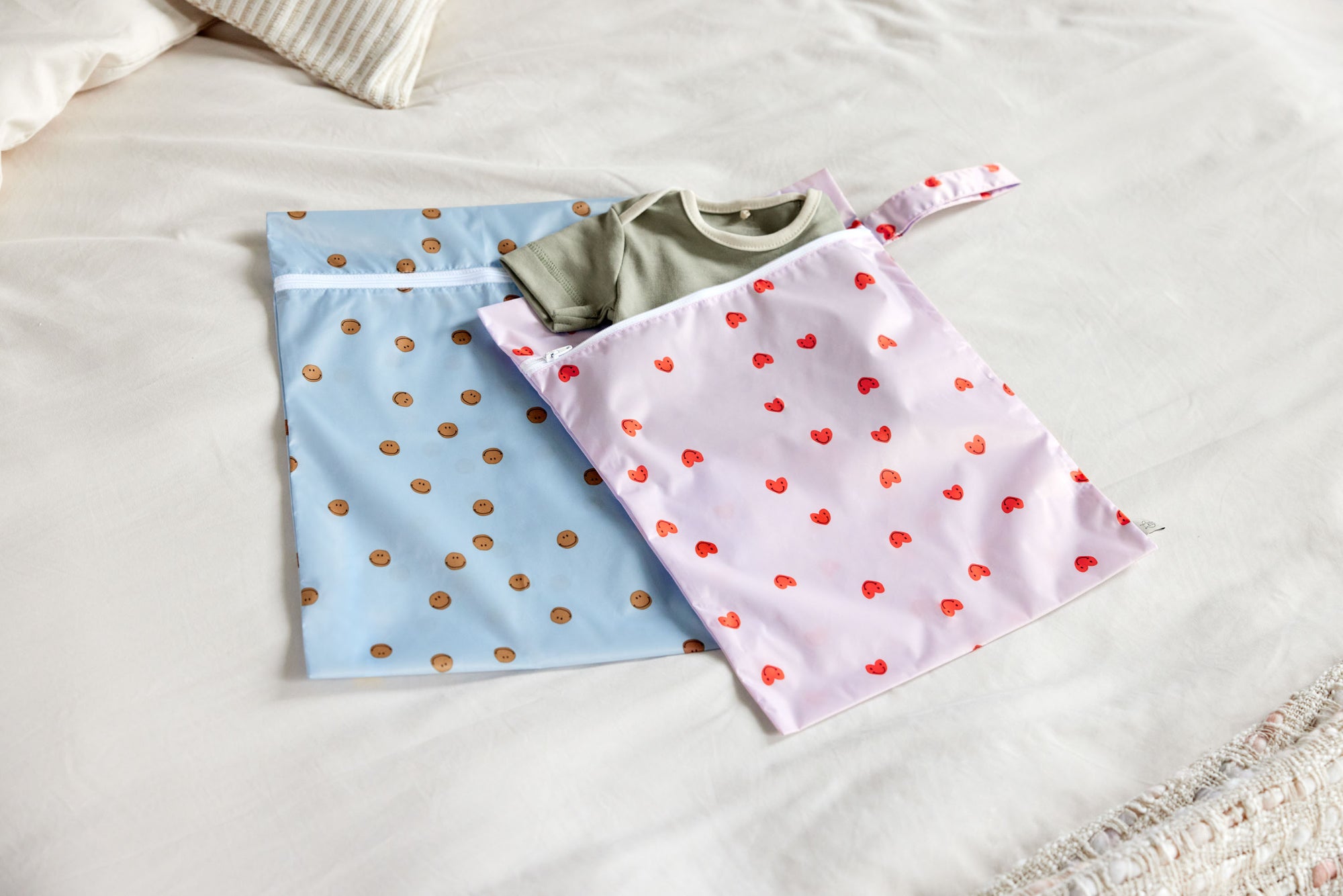Lassig Wet Bag - 2 pcs - Heart lavender