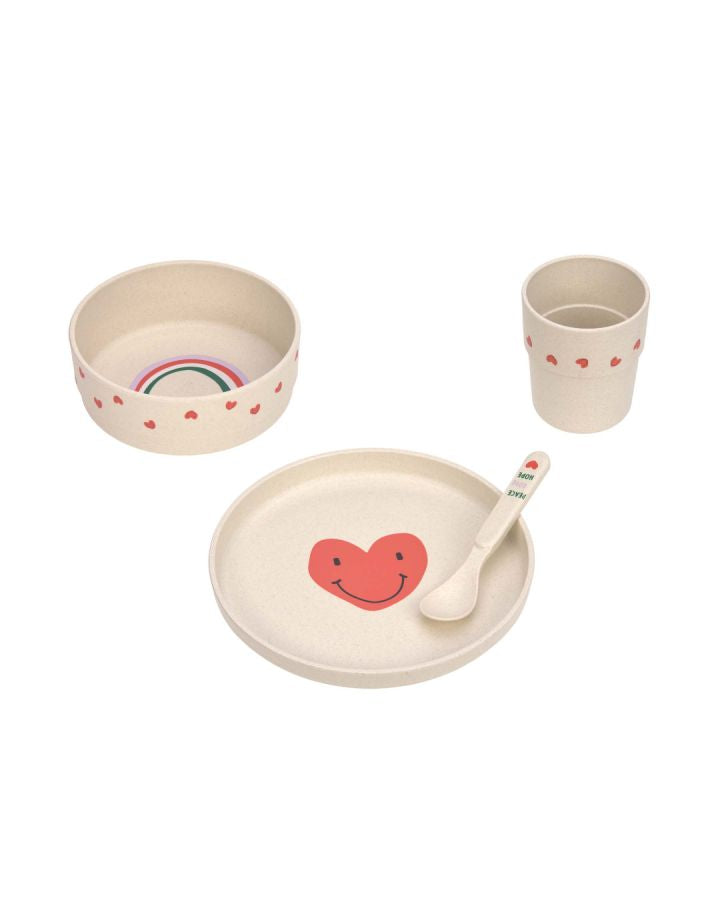 Lassig Tableware Set - PP/Cellulose - Heart lavender